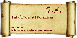Takács Alfonzina névjegykártya